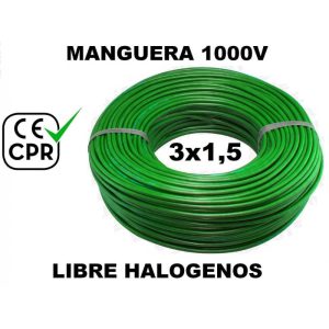 ROLLO MANGUERA 3 X 1.5 L. CPR LIBRE HALOGENOSCca-s1b,d1,a1 DoP: 020-01 (100 MTS)